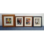 Four small framed Beryl Cook prints : For Condition Reports please visit www.eastbourneauction.com