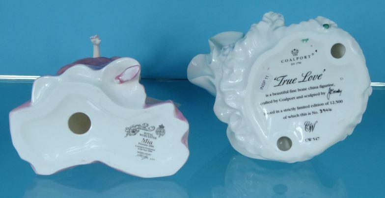 Three boxed Coalport china figurines and a boxed Royal Worcester china figurine, the largest 23cm - Image 6 of 8