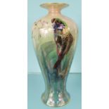 Shelley lustre vase decorated with swimming fish, 26cm high : For Condition Reports please visit