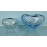 Two Perlutkin glass Studio vases, the larger 10cm high : For Condition Reports please visit www.