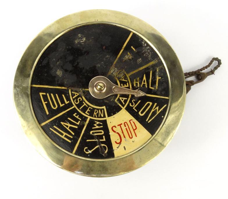 Vintage brass ships telegraph in working order, 27cm diameter : For Condition Reports please visit