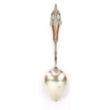 Liberty & Co Cymric silver and enamel teaspoon, 11.5cm long : For Condition Reports please visit