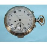 Repetition Sina sterling silver repeating pocket watch, numbered 616060 to case 5.5cm diameter,