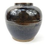 Oriental Chinese stoneware ginger jar, character mark to base, 17cm high : For Condition Reports