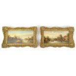 W.E. Van Grott - Pair of oil onto board Dutch landscape scenes, E Stacy Marks labels to backs,