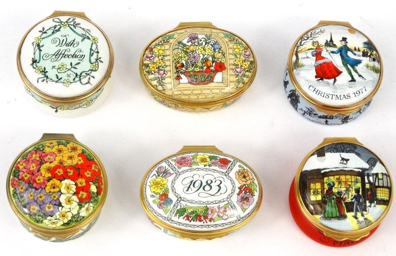 Six enamelled Halcyon Days trinkets : For Condition Reports please visit www.eastbourneauction.com - Image 9 of 9