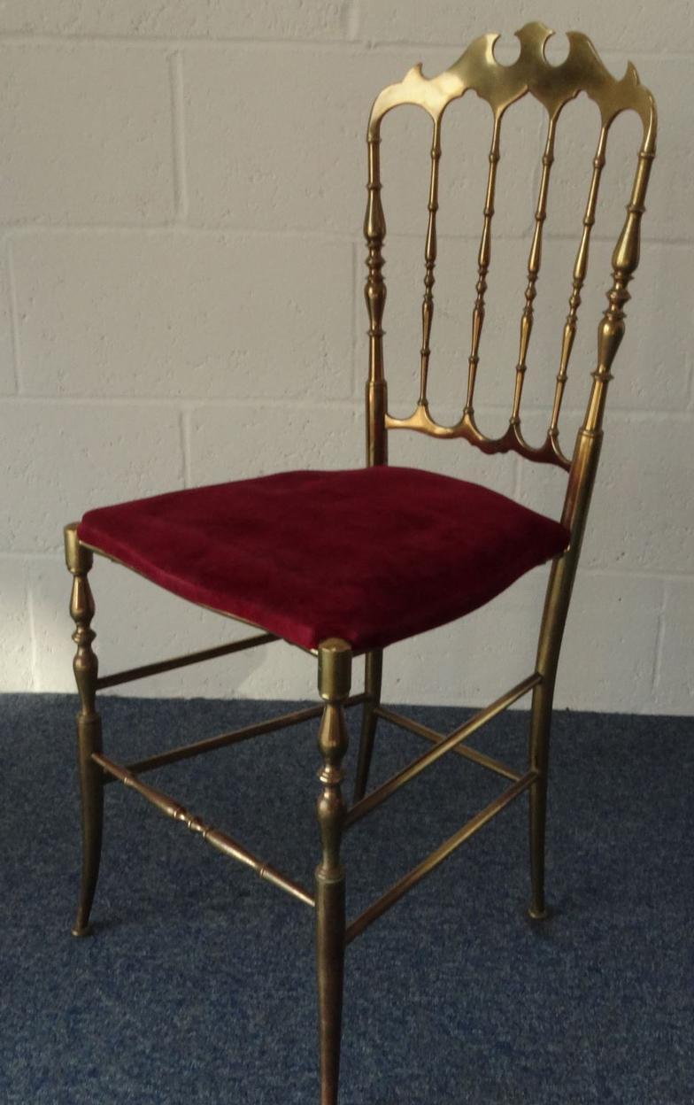Chiavari 1950s brass chair : For Condition Reports please visit www.eastbourneauction.com - Image 2 of 4