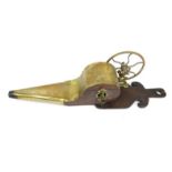 Set of mahogany and brass mechanical fire bellows, 73cm in length : For Condition Reports please