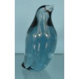 Whitefriars Boffo arctic blue glass penguin, 15cm high : For Condition Reports please visit www.