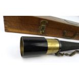 Military interest Marine Nationale naval telescope in a wooden case, 75cm long : For Condition