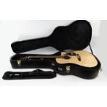 Fender acoustic guitar with carry case and a tripod : For Condition Reports please visit www.