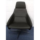 Simon Pengelly grey leather Modus chair : For Condition Reports please visit www.eastbourneauction.