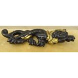 Oriental Chinese bronze dragon bar brooch, 5cm long : For Condition Reports please visit www.