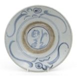 Oriental Chinese bowl painted in underglaze blue, 26cm diameter : For Condition Reports please visit