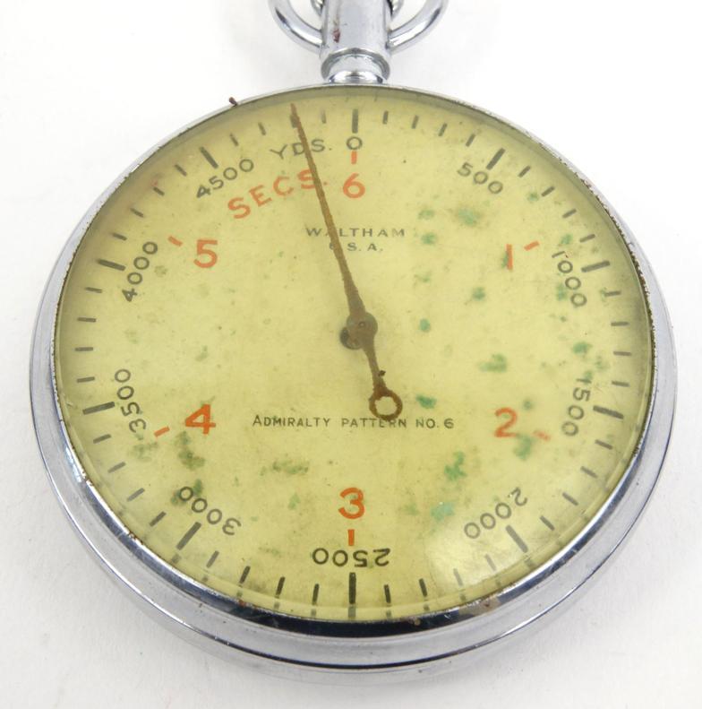 Military Naval interest American Waltham Admiralty patent anti submarine stopwatch, patent number .6 - Image 2 of 7
