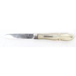 Cased Victorian silver and mother of pearl pocket knife, RMEH Sheffield 1853-54, 9cm long : For