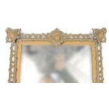 Victorian brass cherub head mirror with bevelled glass plate, 46cm x 35cm : For Condition Reports