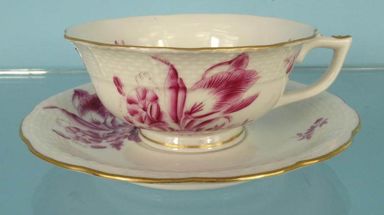 Three Herend hand painted china cups and saucers and a similar example : For Condition Reports - Image 6 of 14