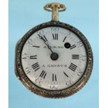 Baumier fusée gold cased pocket watch with enamelled portrait to the reverse : For Condition Reports