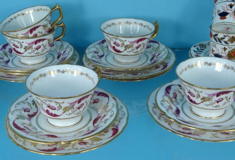 Five Royal Crown Derby trios and five Royal Crown Derby Imari patterned coffee cans and saucers : - Image 3 of 5
