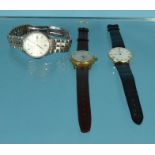 Three gentleman's wristwatches - Bruford Eastbourne, Seiko and Helcas : For Condition Reports please