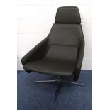 Simon Pengelly grey leather Modus chair : For Condition Reports please visit www.eastbourneauction.