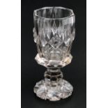 19th Century cut crystal goblet, 16cm high : For Condition Reports please visit www.