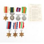 Military interest World War II medals including Efficient Service medal, 1939-45 Star, Africa
