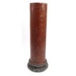 Large Victorian red variegated marble column, 113cms tall : For Condition reports please visit www.