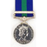 Military interest General Service medal for AC1.LC.T.DANCER R.A.F. with Canal Zone bar : For