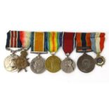 World War I medal group for PTE.A.WILSON. 6 LANC.FUS including Bravery in The Field : For