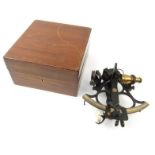 Boxed Kelvin & Hughes sextant, Hunsun trademark, 26cm long : For Condition reports please visit