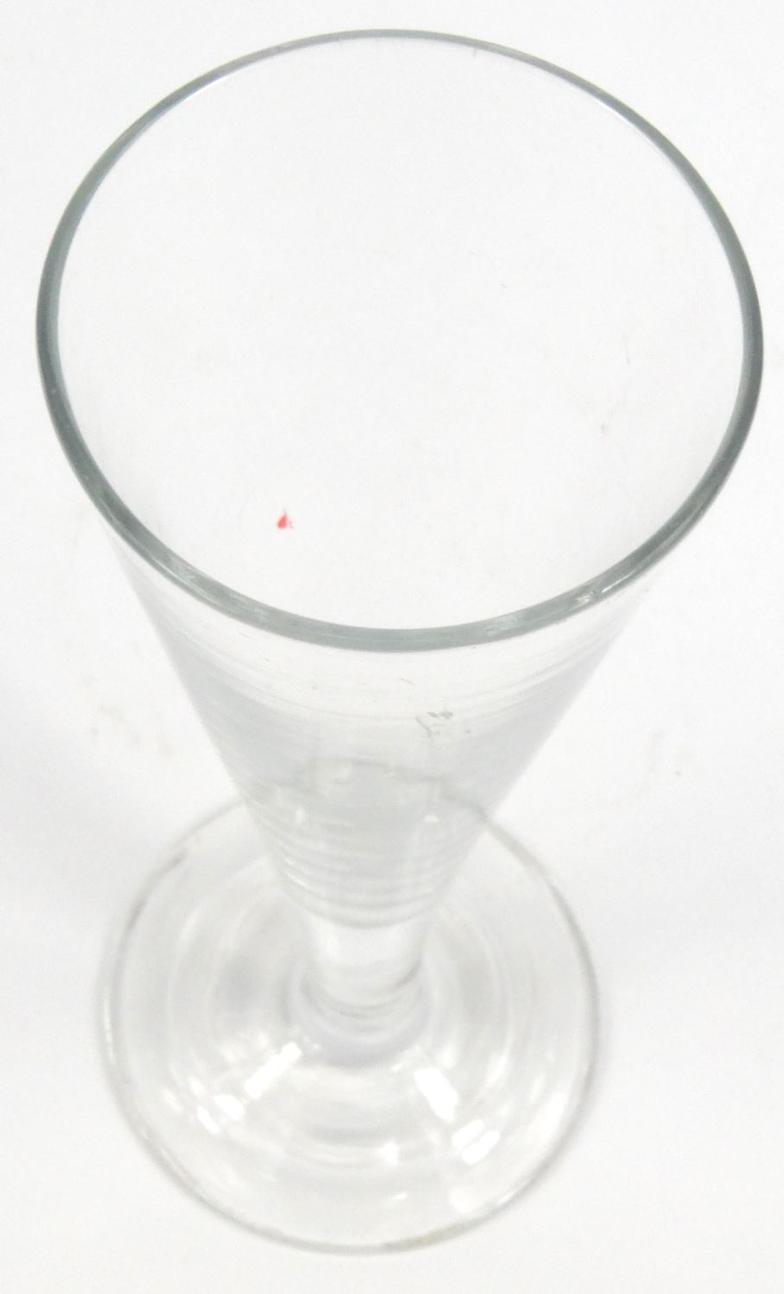 Antique fluted wine glass, 17cm high : For Condition reports please visit www.eastbourneauction.com - Image 3 of 4