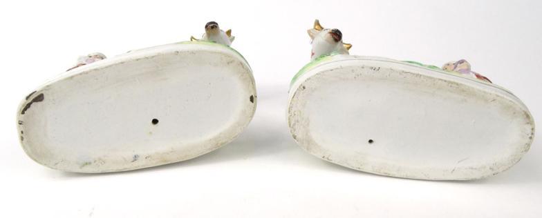 Pair of Victorian Staffordshire milkmaid groups, each 19cm wide : For Condition reports please visit - Image 9 of 10