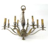 French? silver plated eight branch chandelier, 50cm high : For Condition reports please visit www.