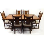 Oak old charm dining table and six chairs : For Condition Reports Please visit www.