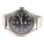Military interest Omega wristwatch with luminous hands and dial, numbered 6645 101000 to the