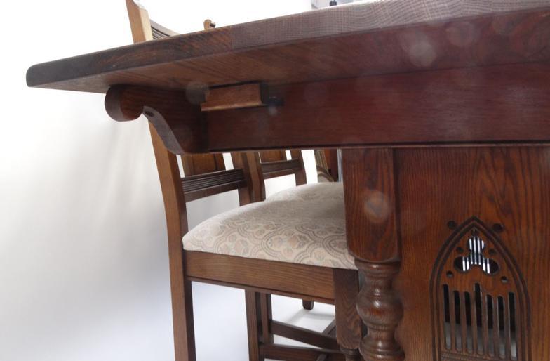 Oak old charm dining table and six chairs : For Condition Reports Please visit www. - Image 7 of 7