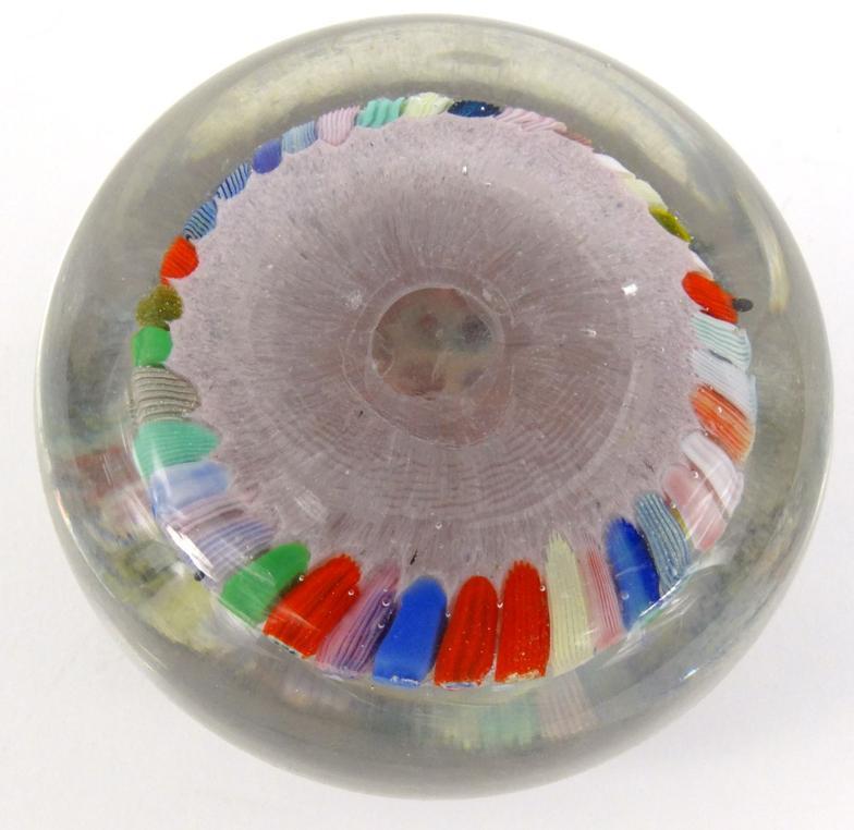 Two globular glass paperweights - the larger signed foundry No 186', the other with colourful - Image 5 of 10