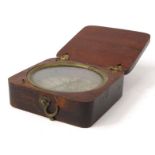 Victorian wooden cased compass, 6.5cm square : For Condition reports please visit www.