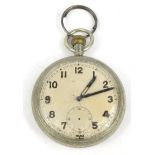 Gentleman's military pocket watch , Bravingtons and numbered  198518 to back, 5cm diameter : For