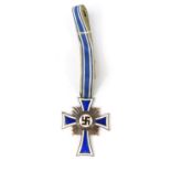 Military interest German Nazi blue enamel Mother's Cross, 4cm long : For Condition reports please