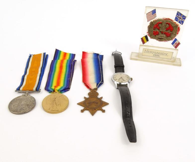 World War I military interest medals for GNR.G.LEGG.R.A., World War II Normandy plastic