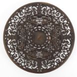 Victorian Coalbrookdale cast iron plate decorated with thistles, impressed Coalbrookdale mark to