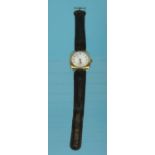 Military interest 9ct gold Longines wristwatch with luminous hands and dial : For Condition