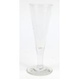 Antique fluted wine glass, 17cm high : For Condition reports please visit www.eastbourneauction.com