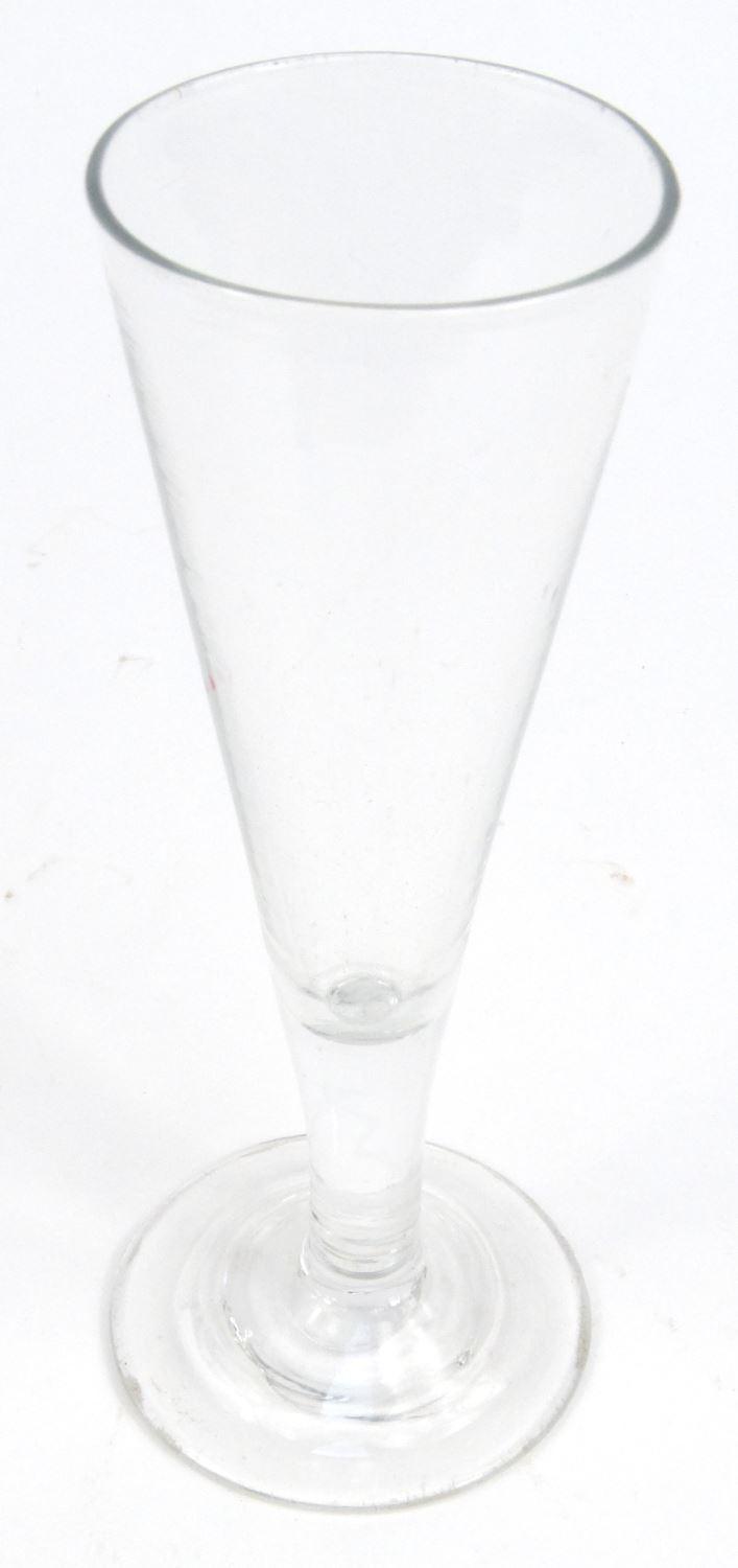 Antique fluted wine glass, 17cm high : For Condition reports please visit www.eastbourneauction.com - Image 2 of 4