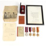 Military interest World War II medals including 1939-45 Star, Italy Star and Africa Star, boxed