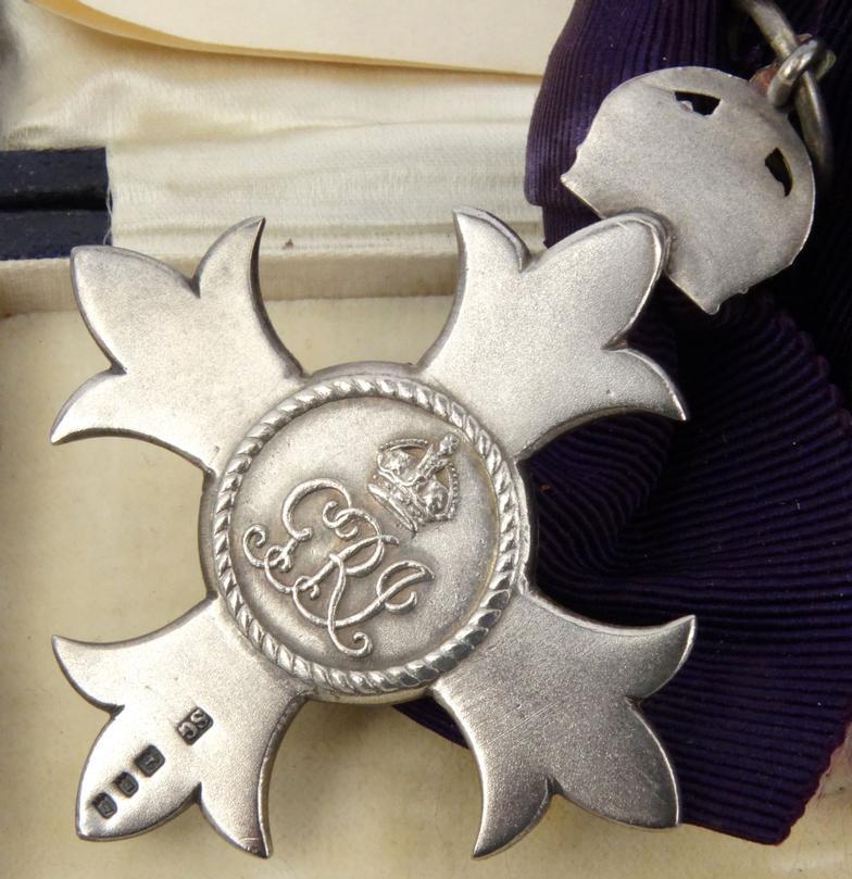 Military interest boxed silver MBE including a dress version, together with paperwork, 1940s - Image 3 of 8