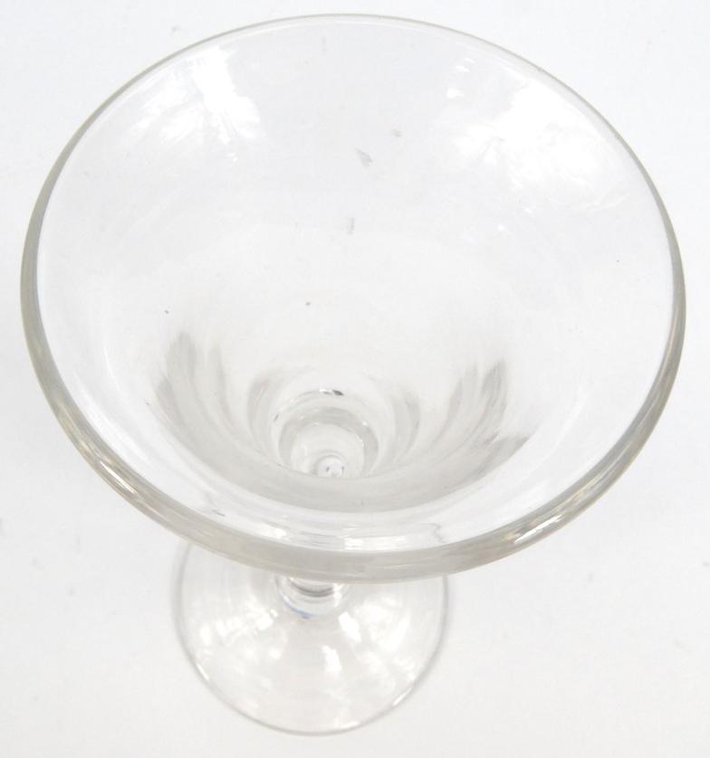 Antique wine glass with bubbled stem, 19cm high : For Condition reports please visit www. - Image 3 of 5